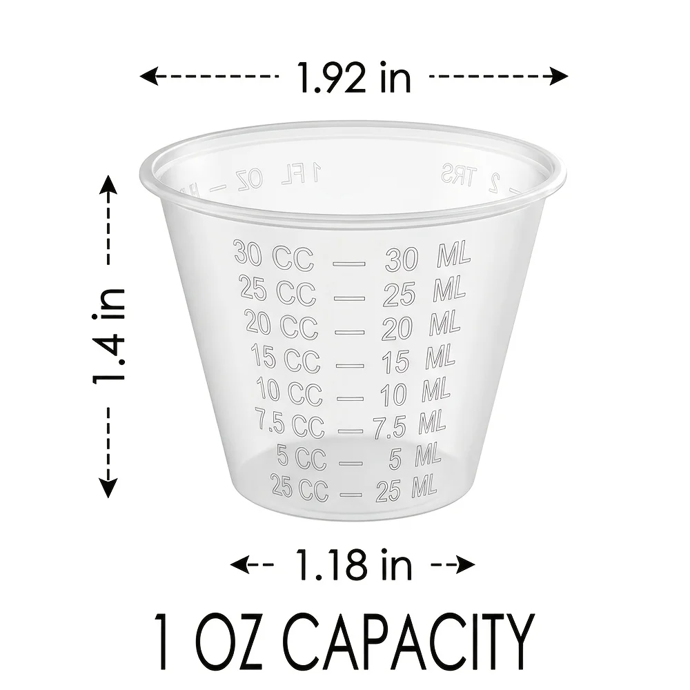 1 Pack/3 Packs of Medicine Cups, Laboratory Small Dose Cups, Disposable, 30Ml/1Oz