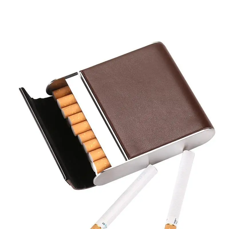 Leather 20pcs Cigarette Container Case Portable Cigarette Box Tobacco Holder Mini Storage Box Father Male Friend Lover Gift Men