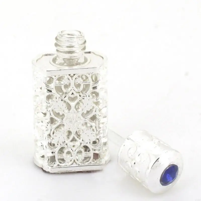 U0DE 3Ml Vintage Kim Loại Nước Hoa Chai Tinh Dầu Nhỏ Giọt Chai Bình Rỗng Lưu Trữ Chai Quà Tặng Trang Trí Đám Cưới
