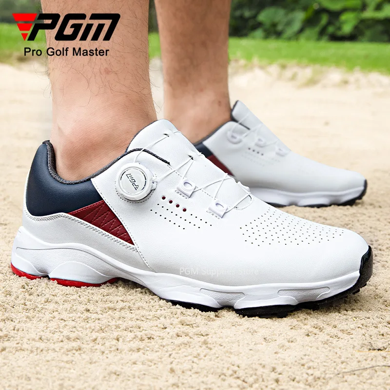 Hot PGM Golf Shoes Men Summer Outdoors Sports Casual Sneakers Shock Absorbent Bottom Knob Lace Anti Slip Breathable