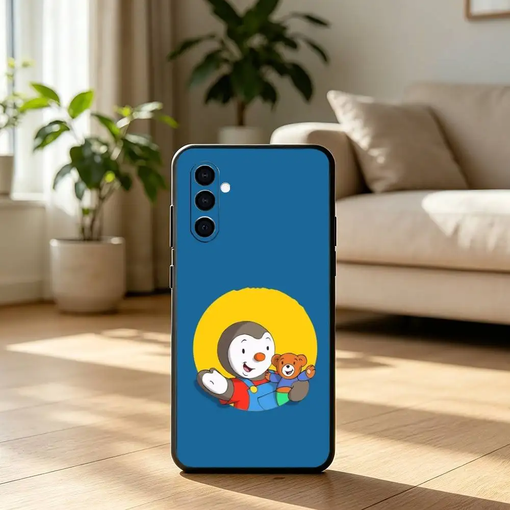Cute T'choupi Phone Case For Samsung Galaxy A73,A72,A71,A70,A53,A52,A51,Others Soft Black Cover