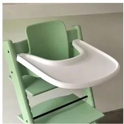 Placa de silla de crecimiento para bebé, juego de bebé gris, accesorios de silla de comedor para niños, plato blanco para bebé