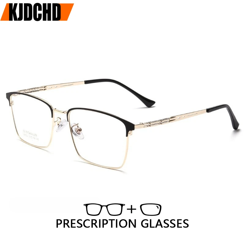 

KJDCHD титановые очки для чтения с защитой от синего света, мужские сверхлегкие модные квадратные деловые компьютерные очки + 1,50 1,75 2,0 2,25 2,50