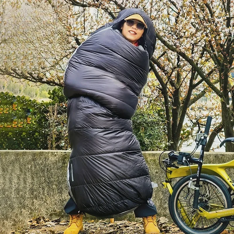 Goose Down Sleeping Bag E400/E700/E1000 Outdoor Adult Camping Envelope Down Sleeping Bag Couple