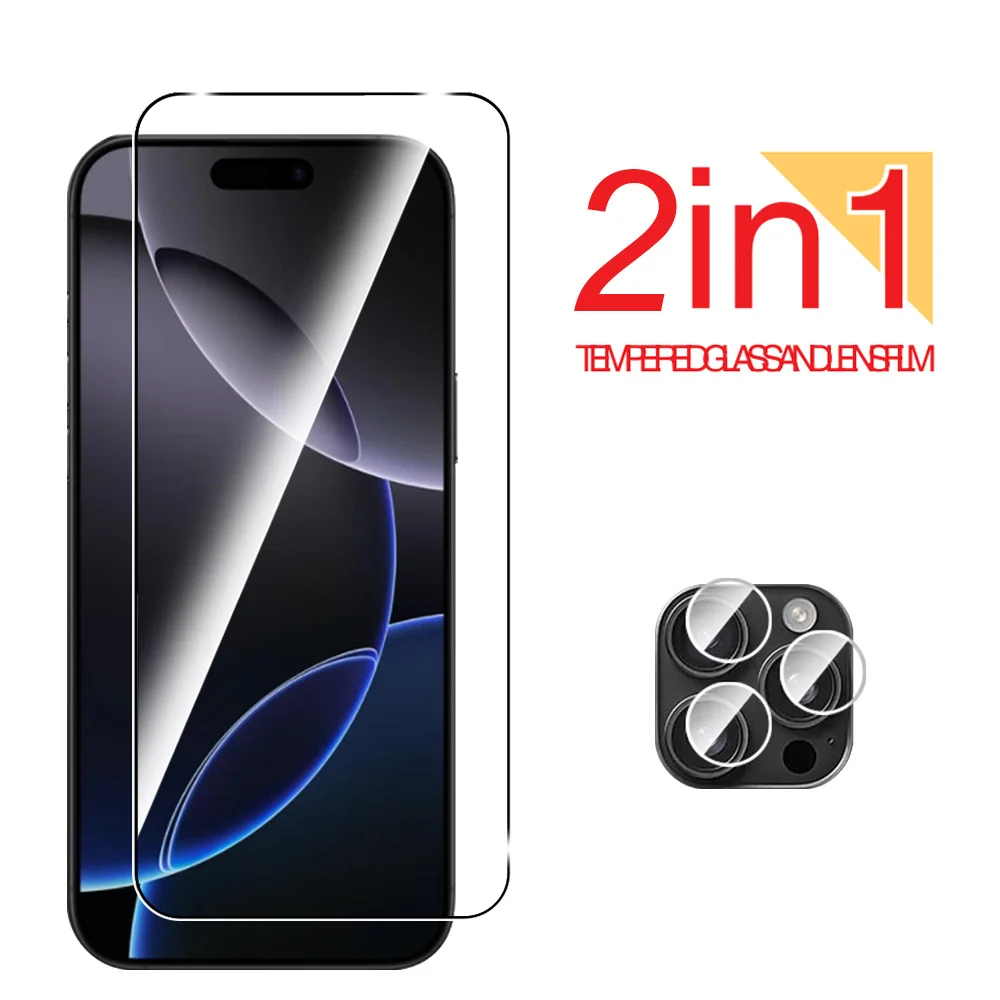 2in1 Camera Lens Film Screen Protector For Iphone 16 Pro ProMax Iphone16Pro 16 Plus Iphone 16Pro Max 5G 2024 Safety Glass Cover