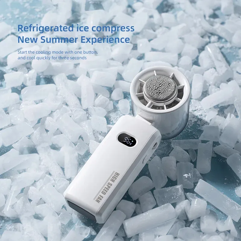 مروحة تبريد هواء كهربائية صغيرة محمولة قابلة لإعادة الشحن، سهلة الاستخدام، قوية، ستبليس، بطارية USB، مراوح محمولة باليد، ضغط بارد