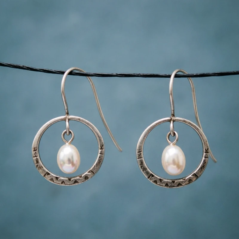Vintage Minimalist Hang Imitation Pearl Hollow Circle Dangle Earring for Women Elegant Temperament Wedding Banquet Jewelry Gifts