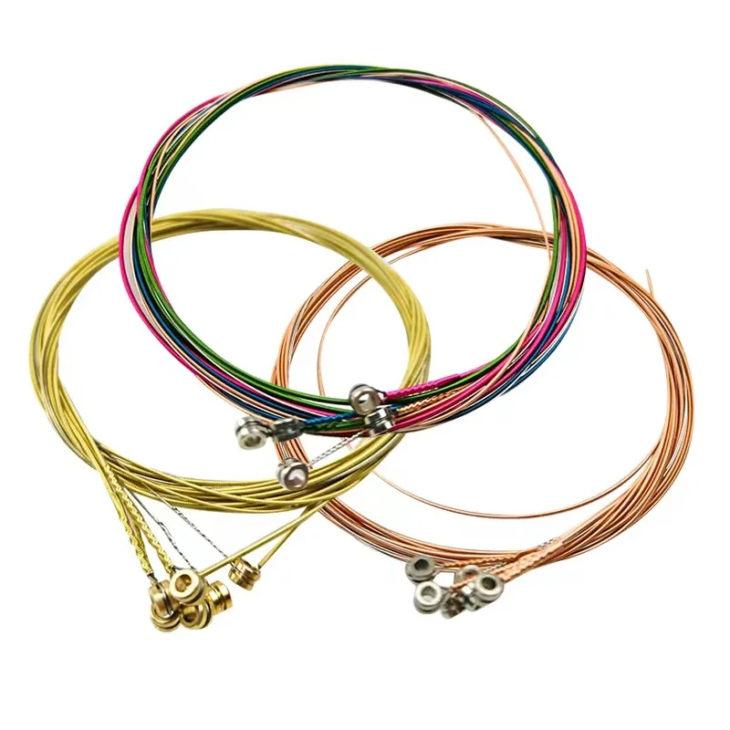 Acoustic Guitar Strings Set 1‑6 Strings, Brass & Phosphor Bronze Anti‑Rust Guitar Strings, Durable Replacement Instrument Access