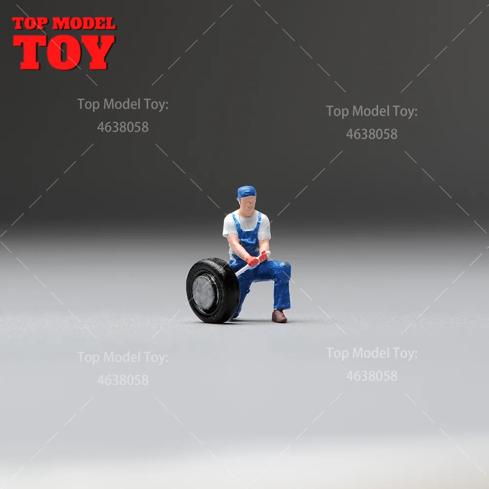 Painted Miniatures 1/64 1/43 1/87 Motor Mechanic Carry Tire Male Figures Model Mini Scene Props Doll For Cars Vehicles Toys