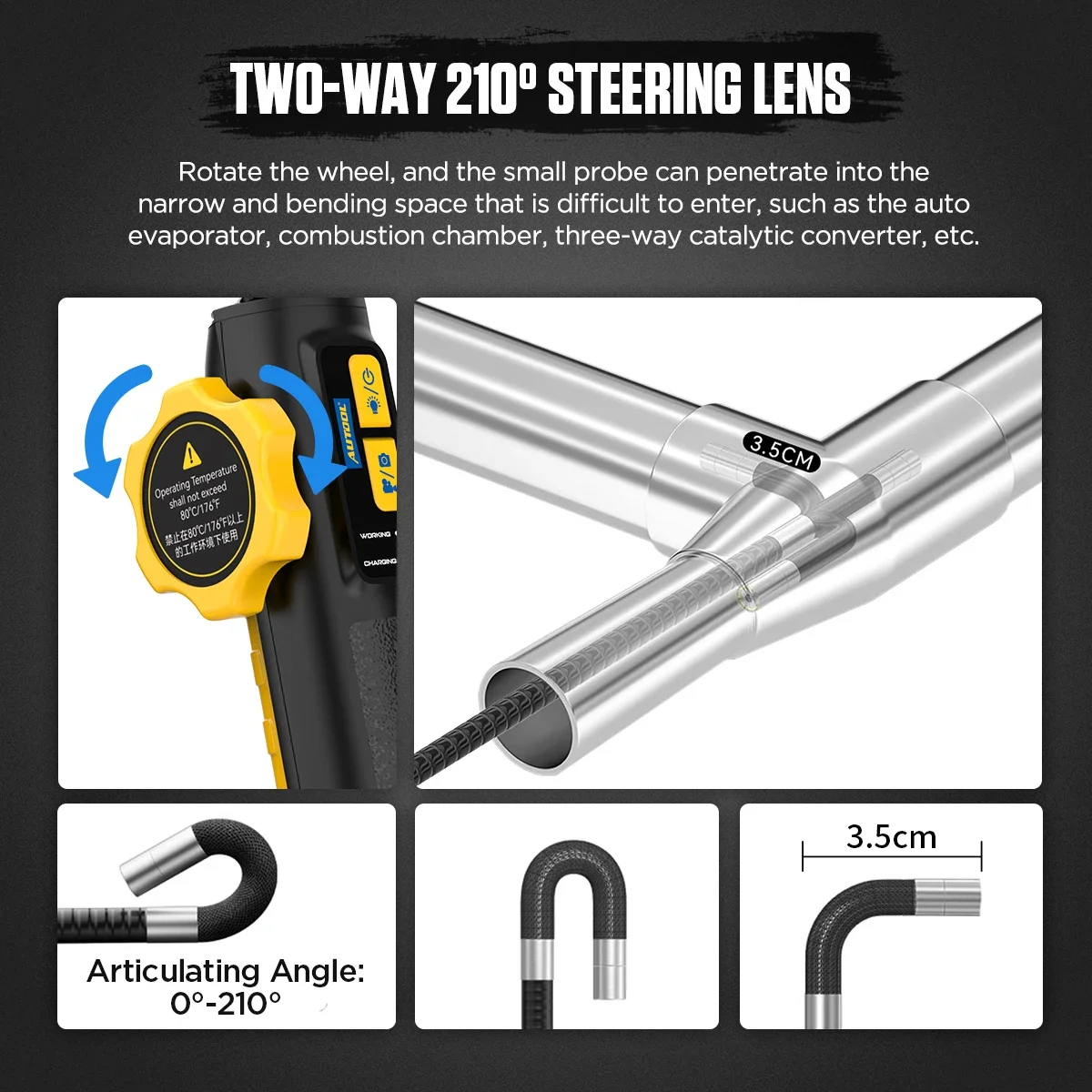 AUTOOL SVB302 Vehicle Engine Car Body 1080P Borescope Equipment Smart Camera HD Endoscope Inspection Pipe Scope Device