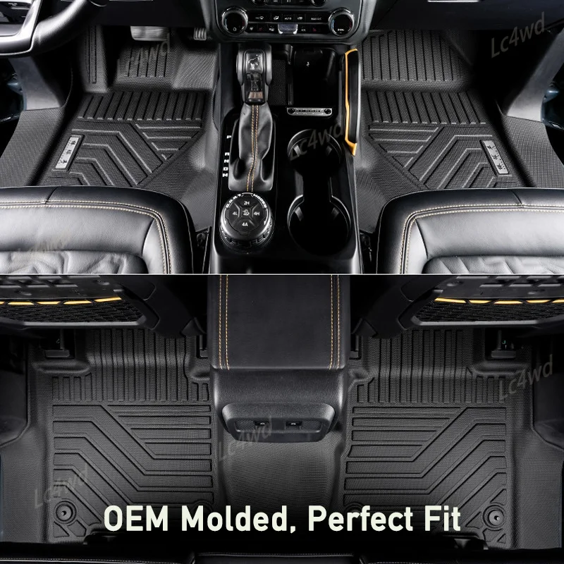 LC4WD 4x4 Car 5D Floor Mats Front & Rear Waterproof Full Coverage All-Weather Mat For Ford Bronco 4 Door 2.3 2.7T 2021-2026