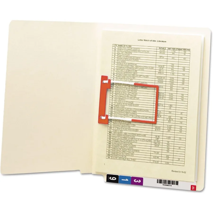 Smead end tab prendedor pasta de arquivo prateleira-master reforçado guia de corte reto para uma organização eficiente de documentos no escritório e h
