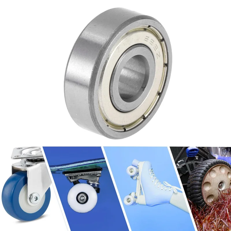 629ZZ Deep Groove Ball Bearings Lubricated Bearings Double Metal Seal 9x26x8mm Silver Tone