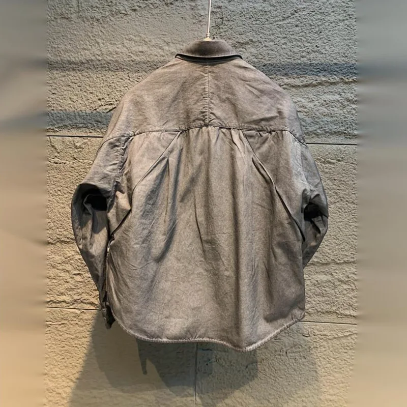 HKSH Spring New Men Tide Punk Dark Heavy Waste Land Safari Style Washed Japanese Vintage Cool Jacket Chic Ins Retro Coat HK24197