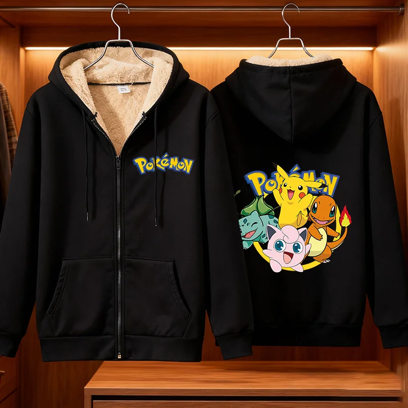 بوكيمون زمم سترة هوديي النساء الرجال الصوف معطف دافئ الشتاء مقنعين البلوز السراويل الرياضية ملابس خارجية الكبار جاكيتات الملابس