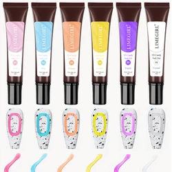 LIMEGIRL 10ml 5D Solid Pudding Nail Gel Polish Translucent Elastic 3D DIY Emboss Painting Liner Gel for Nails Art Decoration