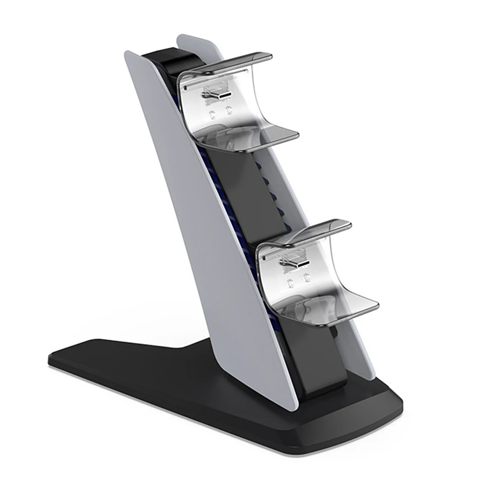 Dual Fast Controller Charging Stand for PS5 with Indicator Light and Type-C Docking Station for Gamepads