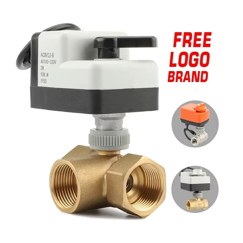 AC/DC motor: AC100V, AC110V, AC220V, AC230V, driver: 10nm brass three-way water electric ball valve with DN25