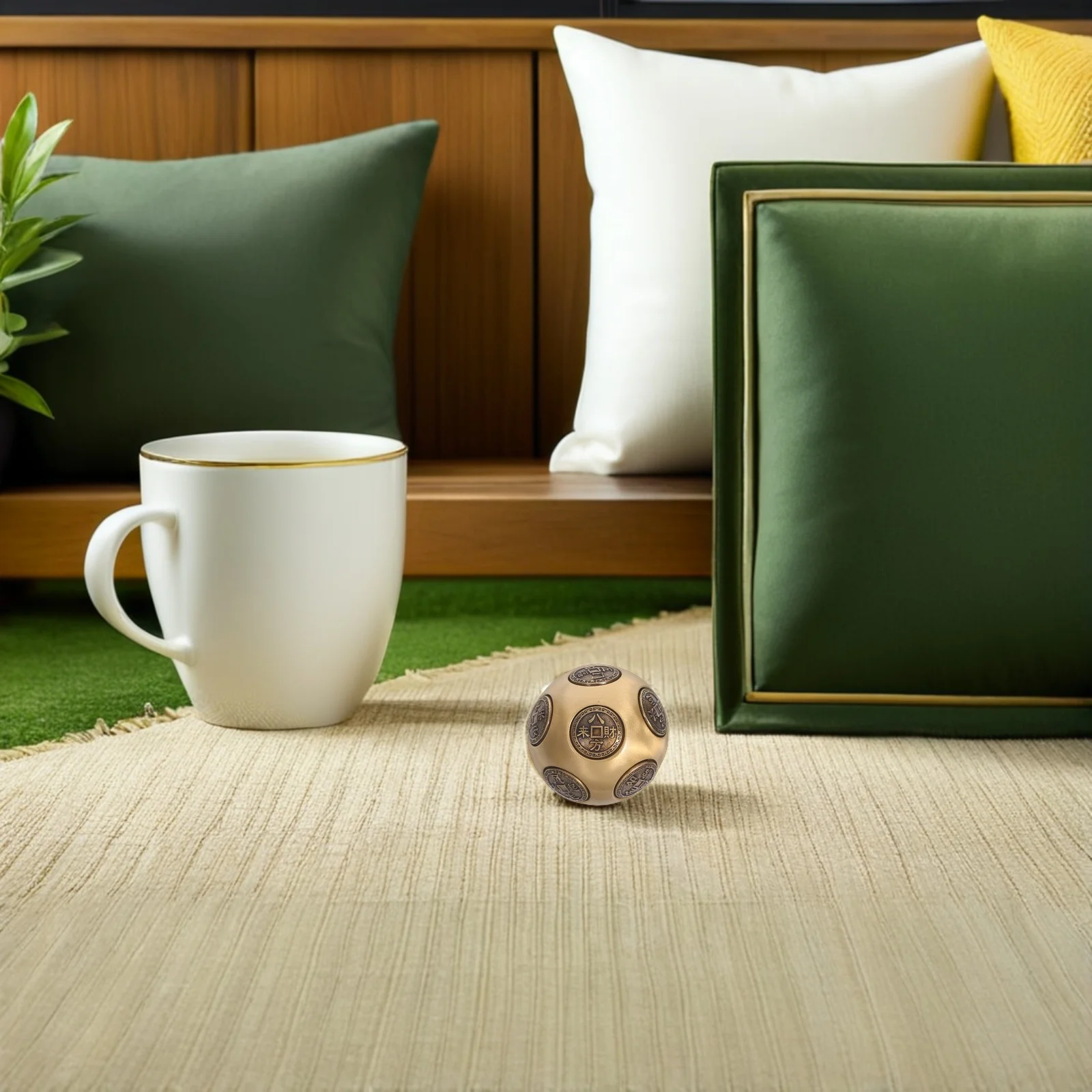 

12 шт., 5 см, латунные шарики для упражнений для рук, 12-сторонние вращающиеся фитнес-шары для укрепления хвата, снятие стресса, терапия для рук, реабилитация