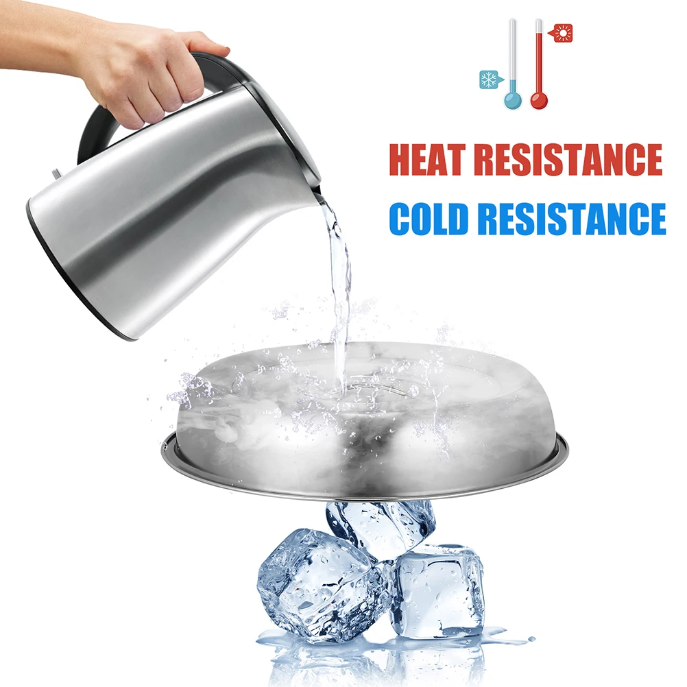 

2Pcs Stainless Steel Food Cover Kitchen Cooking Hood Round Steak Silver Outdoor BBQ Grilling Accessories Cookware Parts