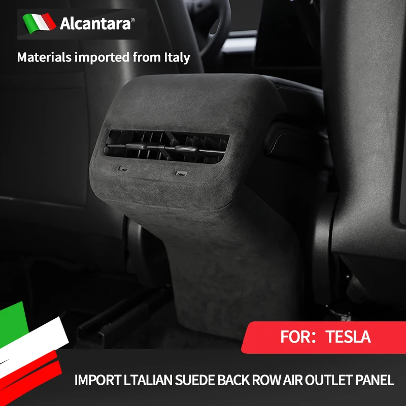 Alcantara Central Armrest Air Condition Vent Cover Sheath Shell for Tesla Model 3, Model Y 2018 2019 2020 2021 2022