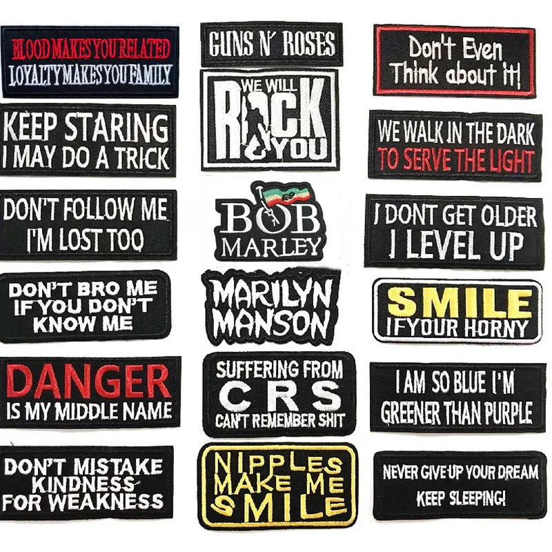 individual slogan with Various Letters Patches Iron On Embroidered Clothes Patches For Clothing Stickers Garment