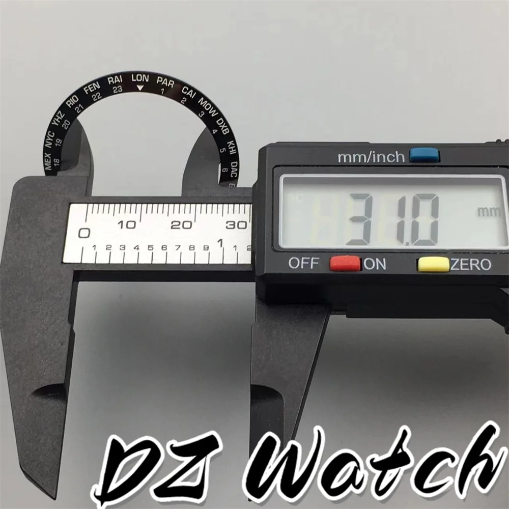DZ new Blue Black White Ceramic Watch Bezel Green Borwn Insert World City Engraved Number Fit 40mm Automatic Men Watch Case Part