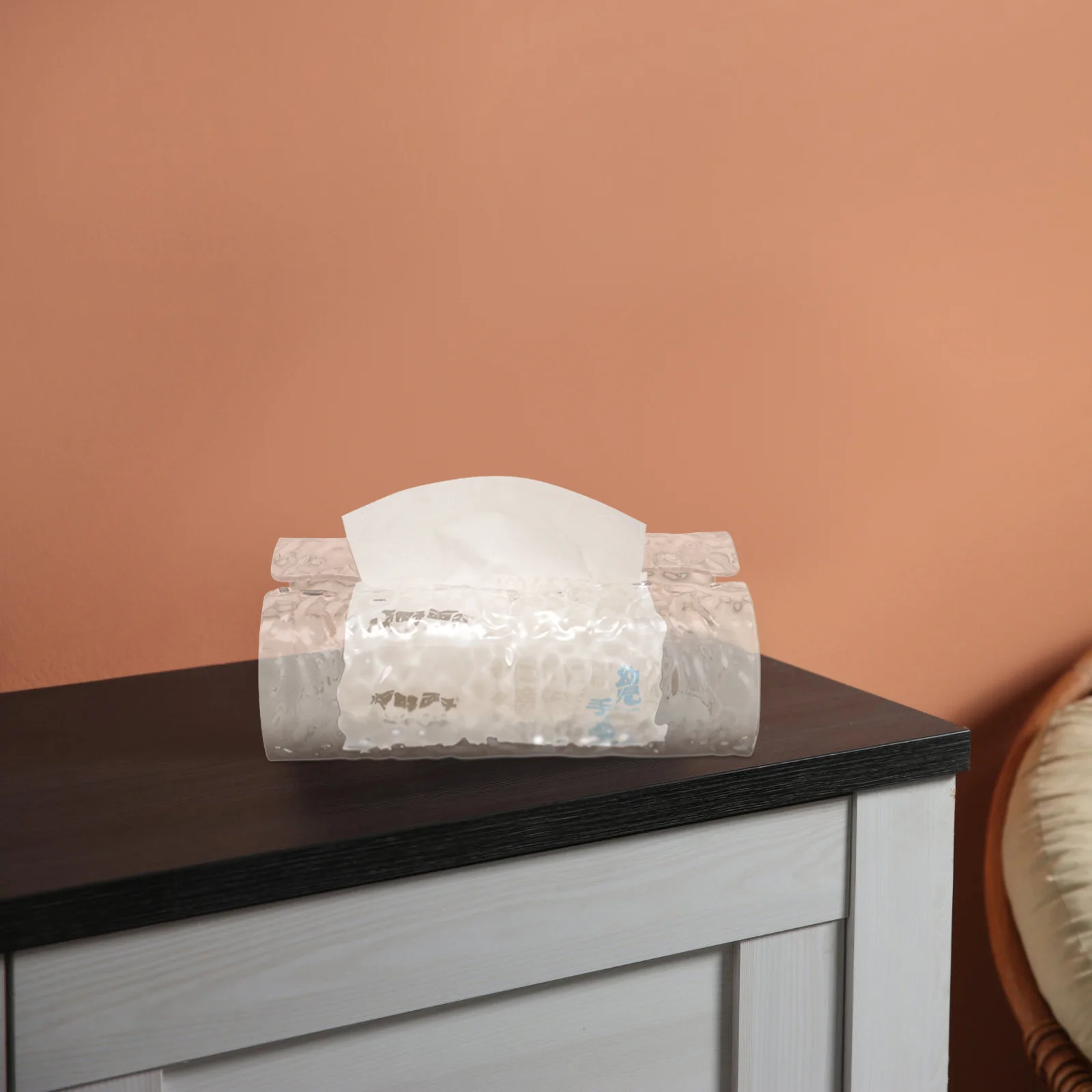 

Glacier Pattern Tissue Box Holder Pet Material Tissue Case Desktop Napkin Dispenser for Home Hotel Room Decoration