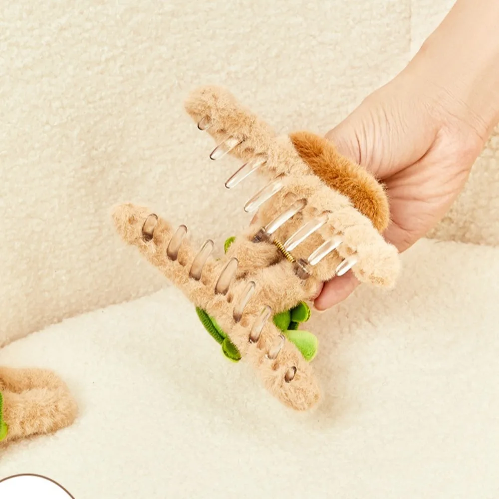 إكسسوارات شعر كارتونية كابيبارا للنساء والفتيات ، أغطية رأس مرنة ، مشبك شعر بحبل ، مشبك مخلب قلب جرلي ، لطيف