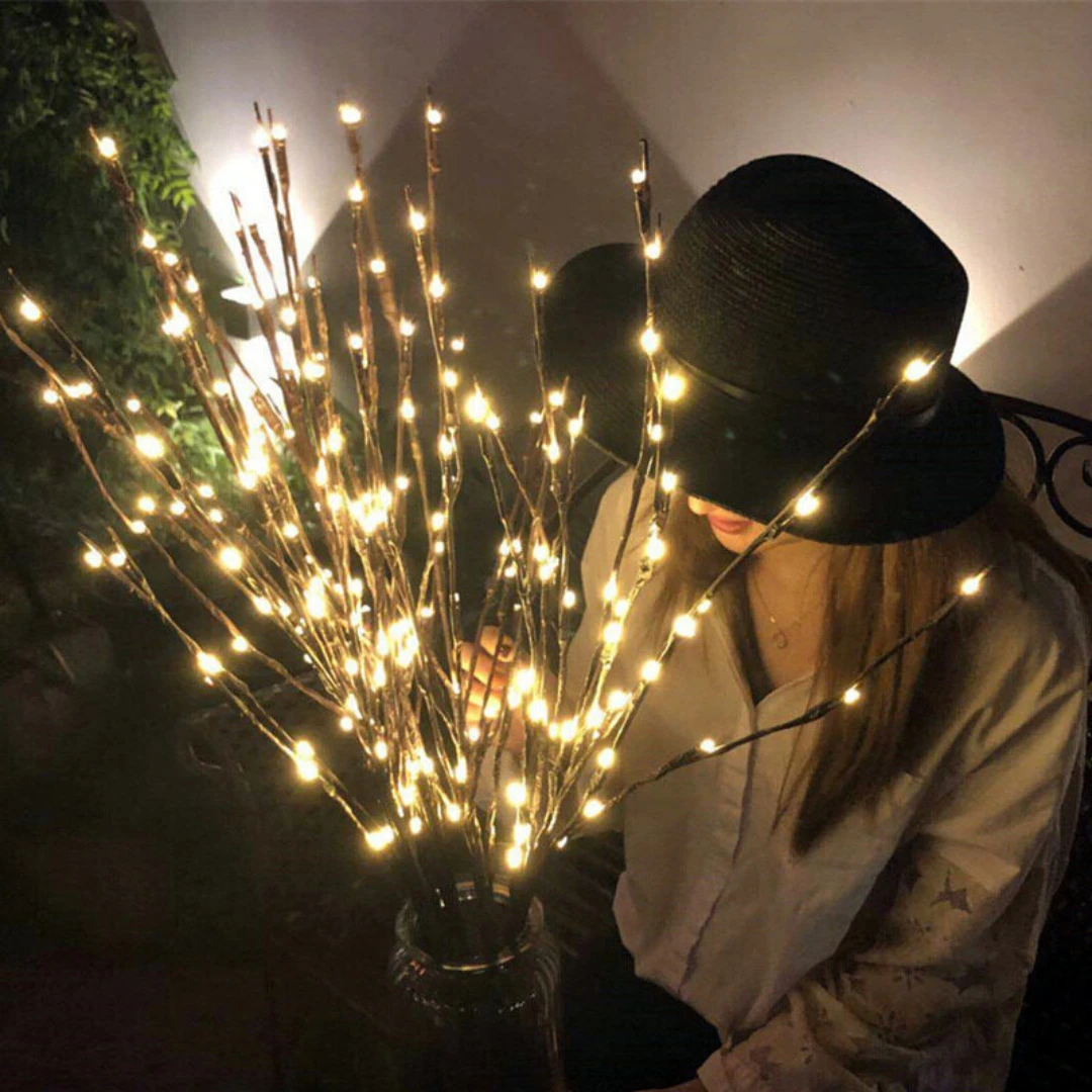 2023 NEW 1PCS Simulation Artificial Tree Branch LED Novelty Night Lights 20 LEDs Vase Decoration Home Decorative String Lights
