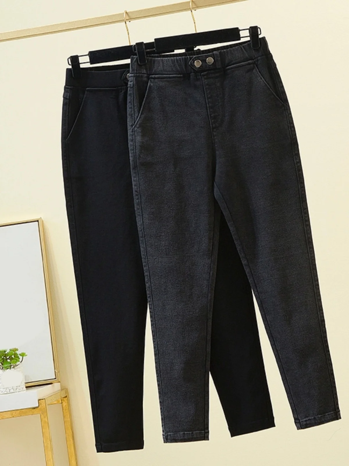 plus Size Women's Pencil Pants High Waist Base Layer Pants Outerwear Spring New Style for plus Size Women Heavy Sister