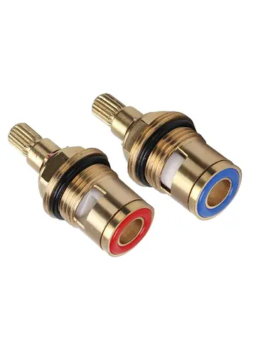 1/2pc Universal Replacement Tap Valves Brass Ceramic Disc Cartridge Inner Faucet Valve for Bathroom, Clockwise or Anti-clockwise