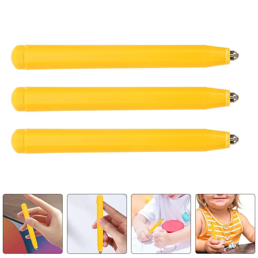 4 Pcs Magnetic Drawing Board Pen Painting Writing Bead Game Pens Yellow Small Handheld Child