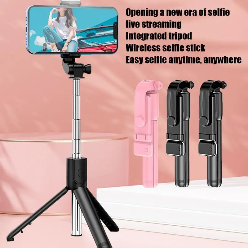 Soporte extensible para selfi, trípode de teléfono con control remoto inalámbrico, portátil, para la mayoría de los teléfonos, para grabar vídeo y