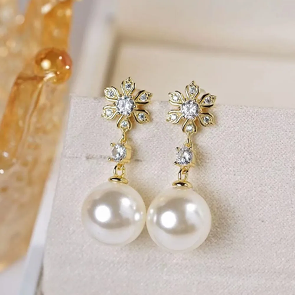 Small Flower Eardrops, Fresh and Fashionable Earrings, South Sea Pearl AAA 8-9mm 9-10mm 10-11mm 11-12mm 925s