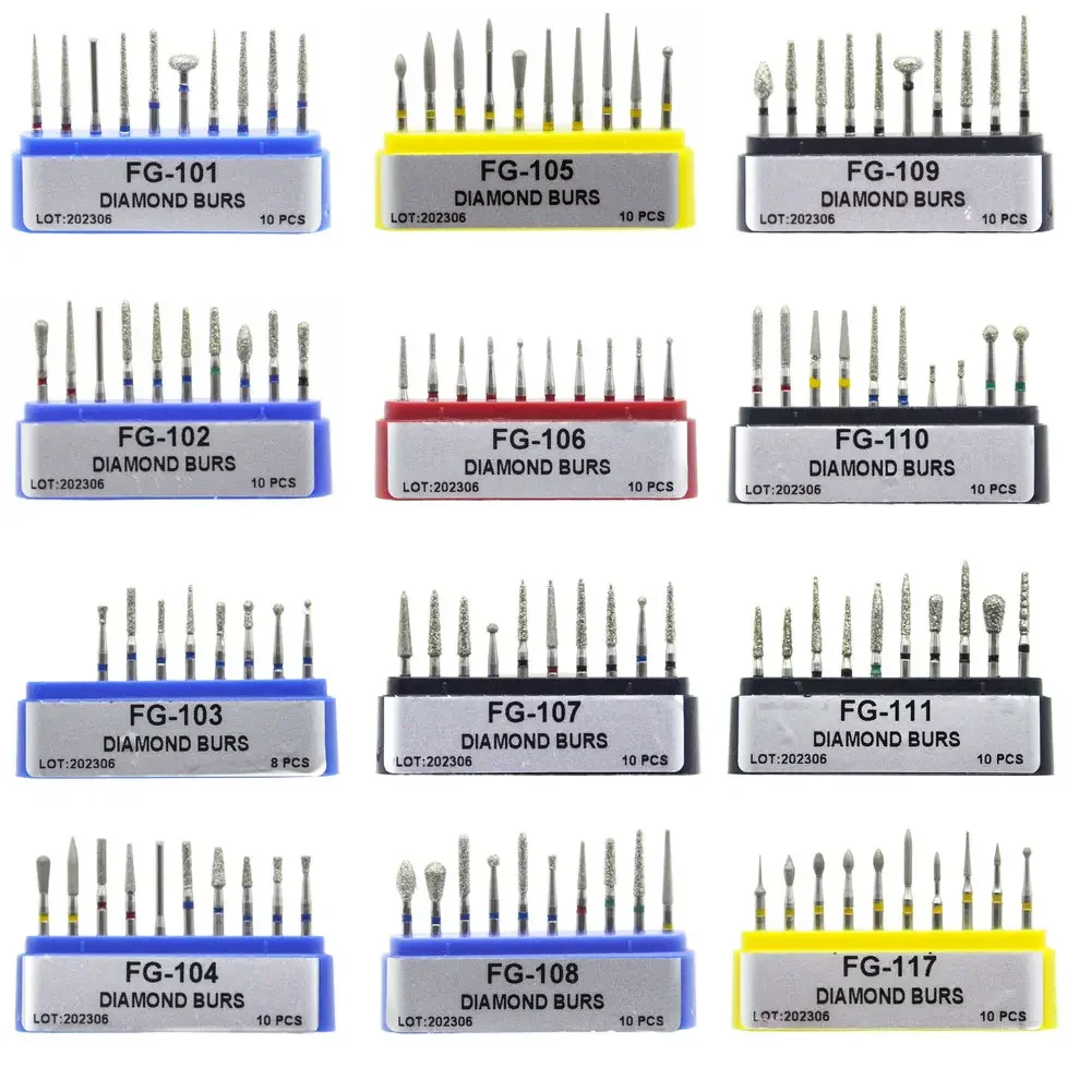 Dental Diamond Burs Polishing Diamond for High Speed Handpieces Tooth Seperators Cavity Preparation Crown Cutting/Preparation