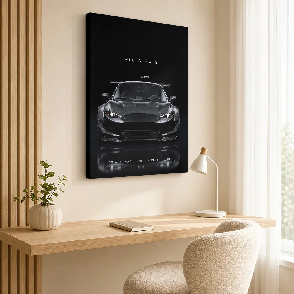 Black Japanese Miata Mx-5 Carbon Edition Canvas Poster Customized Photo Art Deco Illustration Garage Wall Paintings Decoration