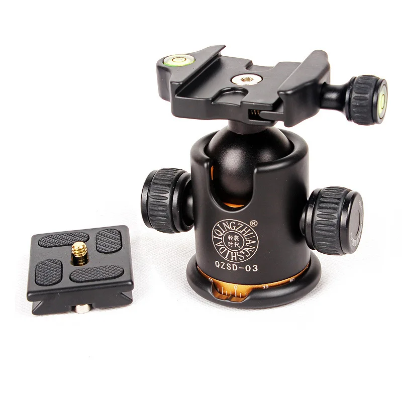 

QZSD-03 Camera Tripod Ball Aluminum 360 Degree Panoramic Swivel Head with Quick Release Plate For DSLR Cameras