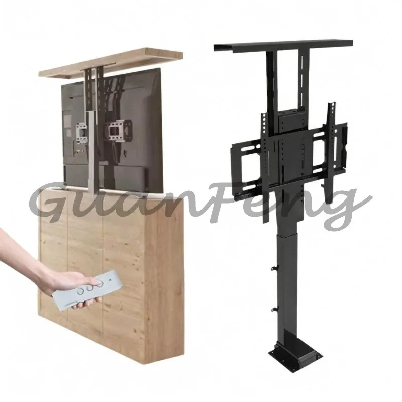 Remote Controlled Motorized Hidden TV Cabinet, 32-80 Inch Electric Height Adjustable TV Lift for Living Room