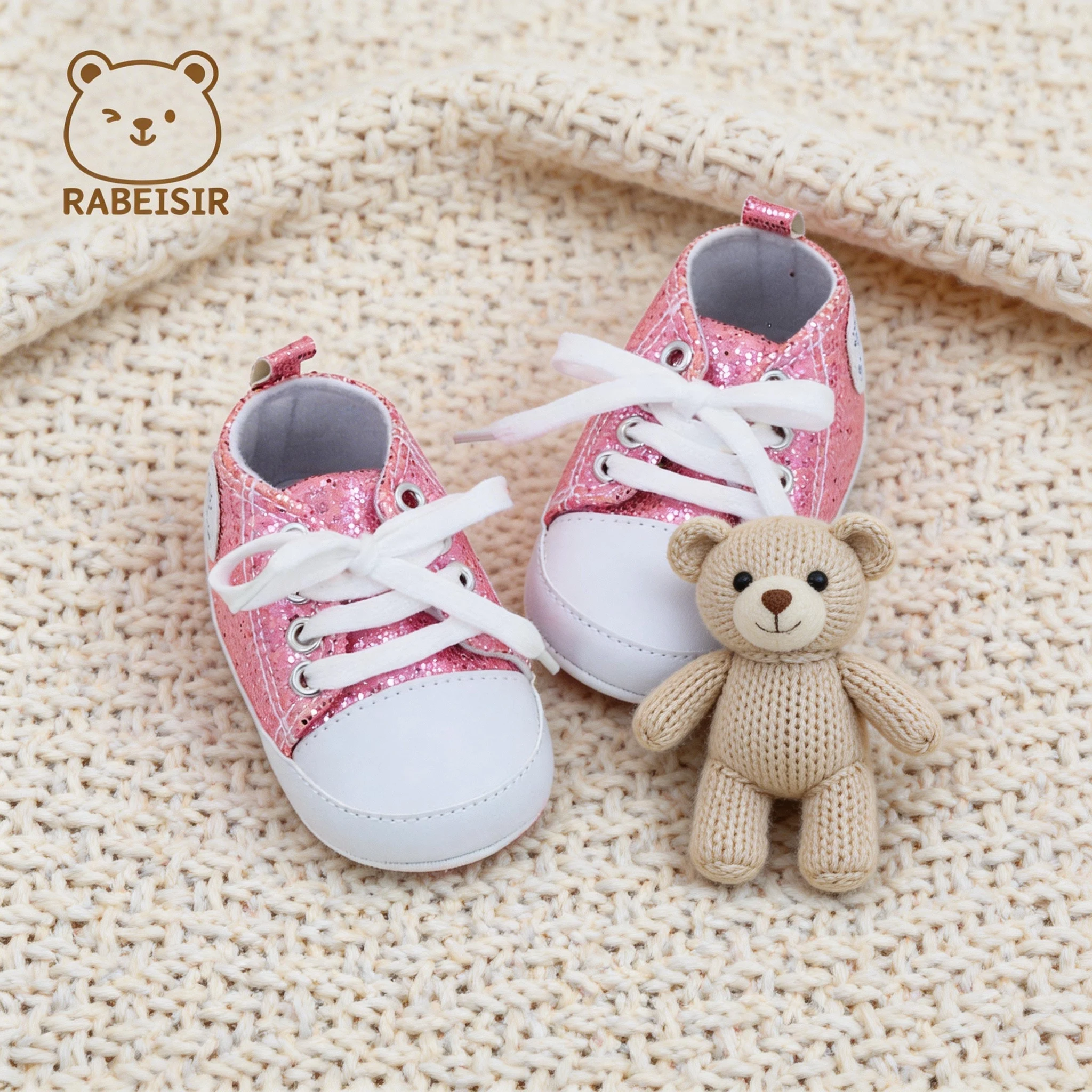 0-18 months moon-shaped design baby walking shoes for boys and girls, soft-soled casual sneakers