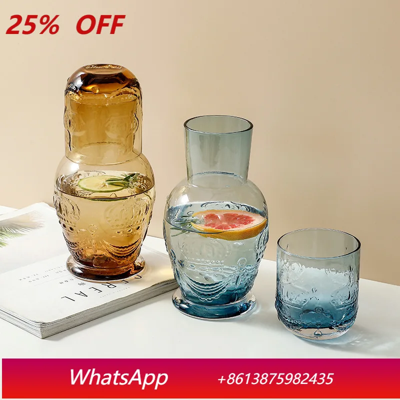 

LMM large capacity glass cooling kettle household juice pot cup set