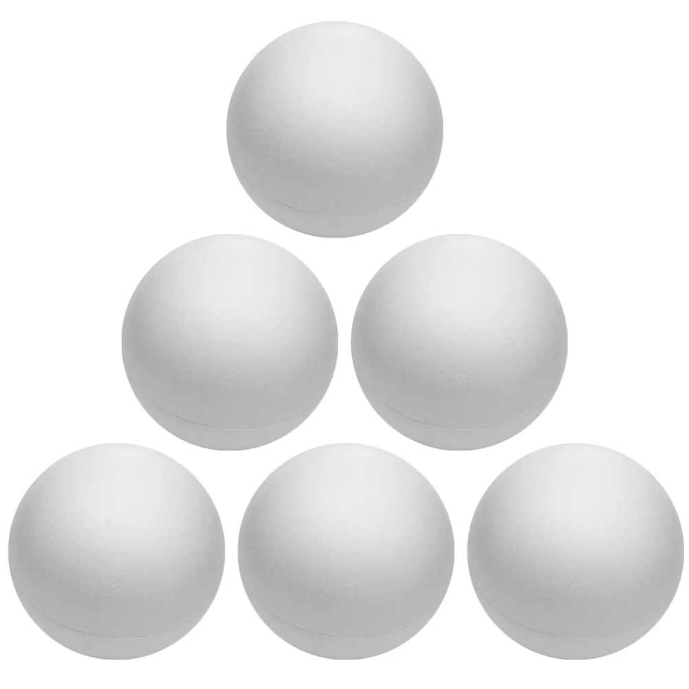 

6pcs Wedding Decoration Balls White Polystyrene Foam Shapes Hollow Lightweight Christmas Ornaments DIY Craft Decor