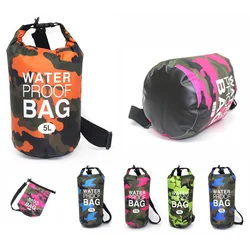 Bolsa de natación impermeable, saco seco de colores de camuflaje, pesca, canoa, kayak, almacenamiento a la deriva, 2L, 5L, 10L, 15L, 20L, 30L