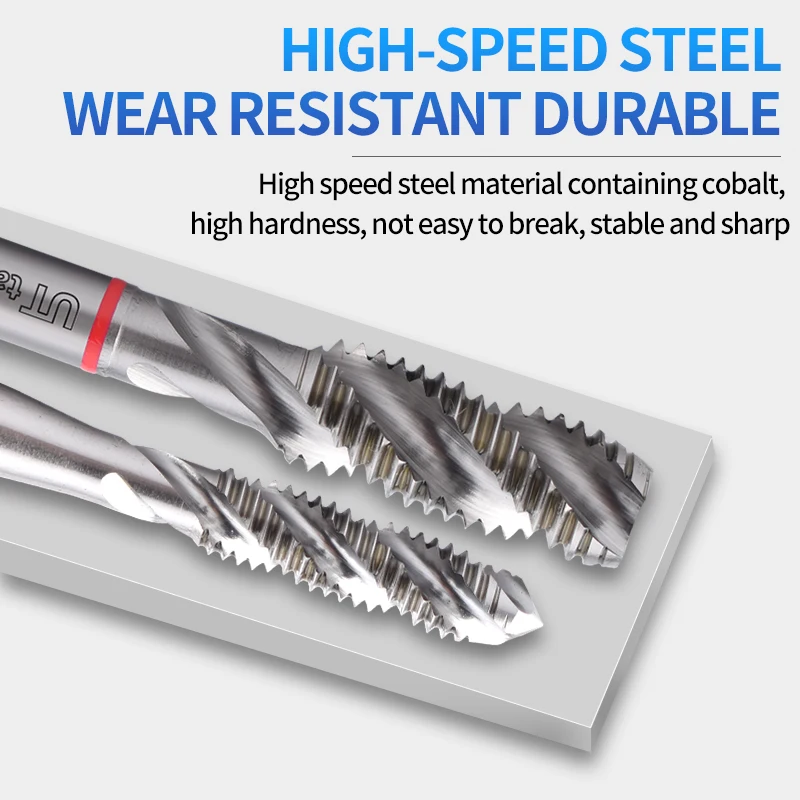 UT TAP HSSE-M35 JIS Rubinetto scanalato a spirale ad anello rosso standard UNC UNF 2-56 4-40 6-32 8-32 10-24 1/4 3/8 Rubinetti per filettatura a macchina