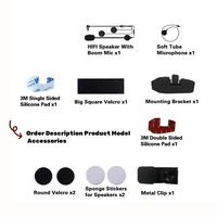 TNICER Motorcycle Intercom with Speaker Microphone Optional Mount Clip Double-Sided Tape Base Helmet Headset Type-C Plug