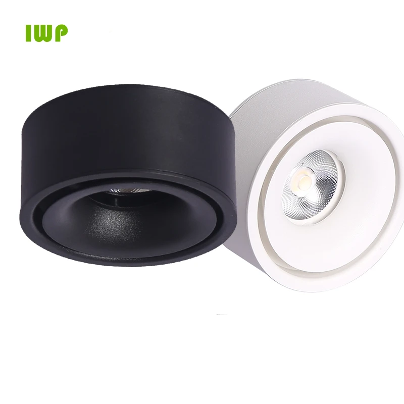 

Round dimmable LED surface mounted spotlight COB free hole ceiling spotlight 7W / 12W 15W living room surface mounted downlight