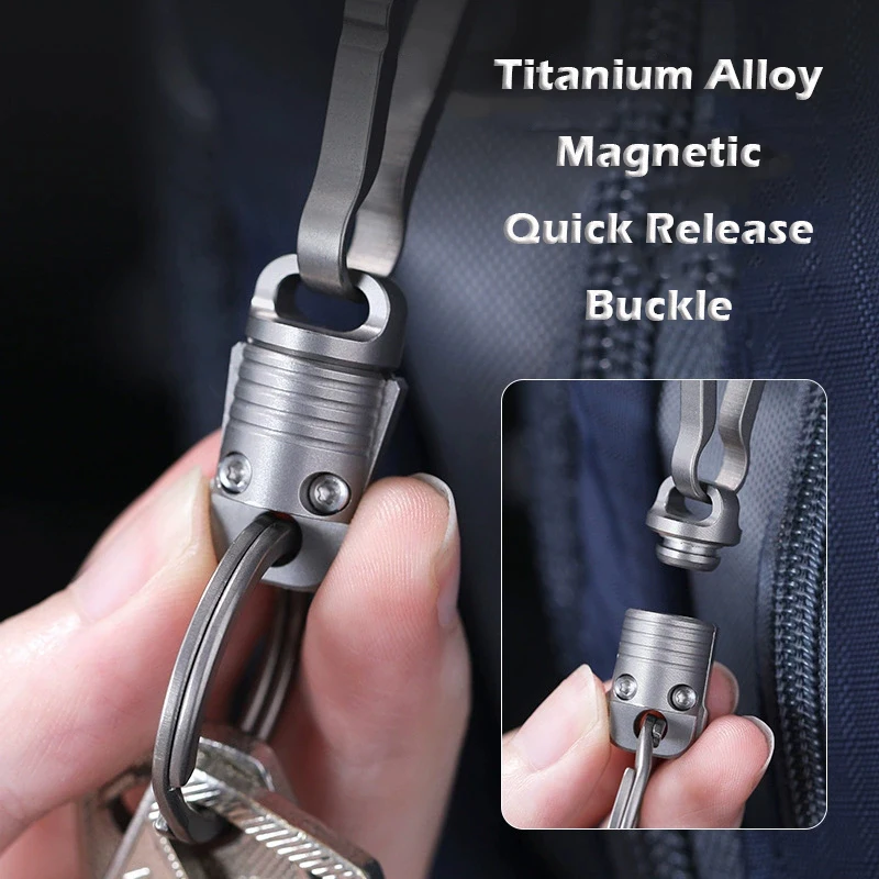 Titanium Alloy Magnet Quick Release Keychain 360° Rotatable Buckle Anti Stripping Dog walking Buckle Safety Lock