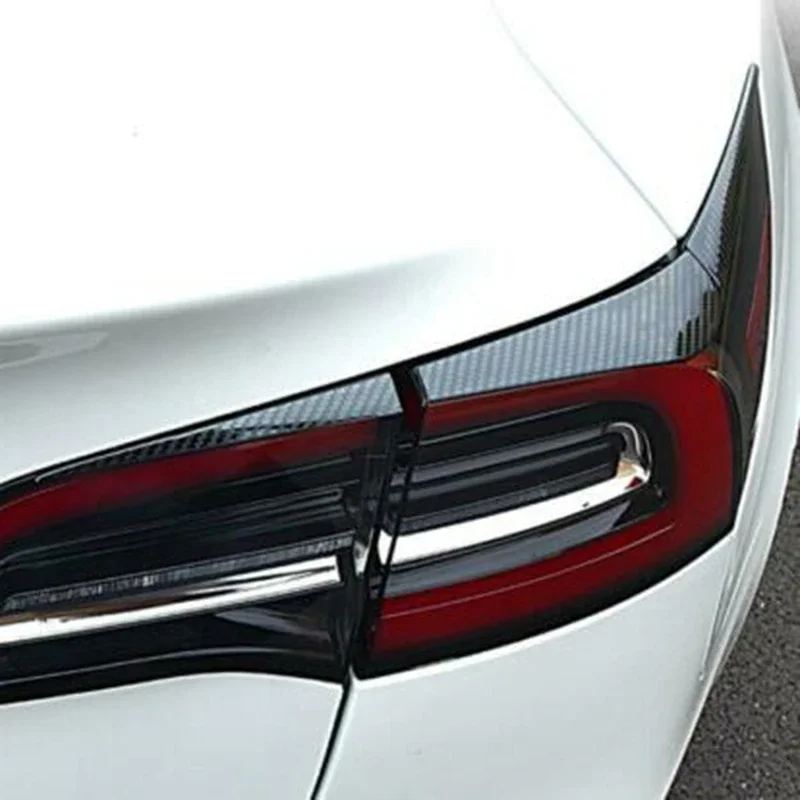 Fit for Tesla Model 3 Rear Tail Light Eyebrow Cover Trim Rear Brake Lamp Strips Trim Exterior Styling Carbon Fiber Pattern