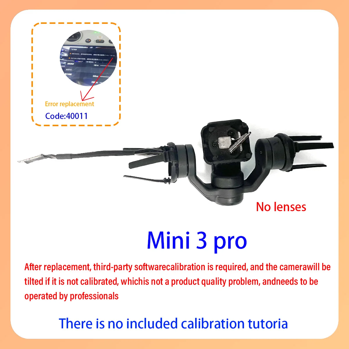 

Original Mavic Min3/3pro/4-pro gimbal motor assembly, shaft arm component without lens, suitable for DJI Min3pro series maintena