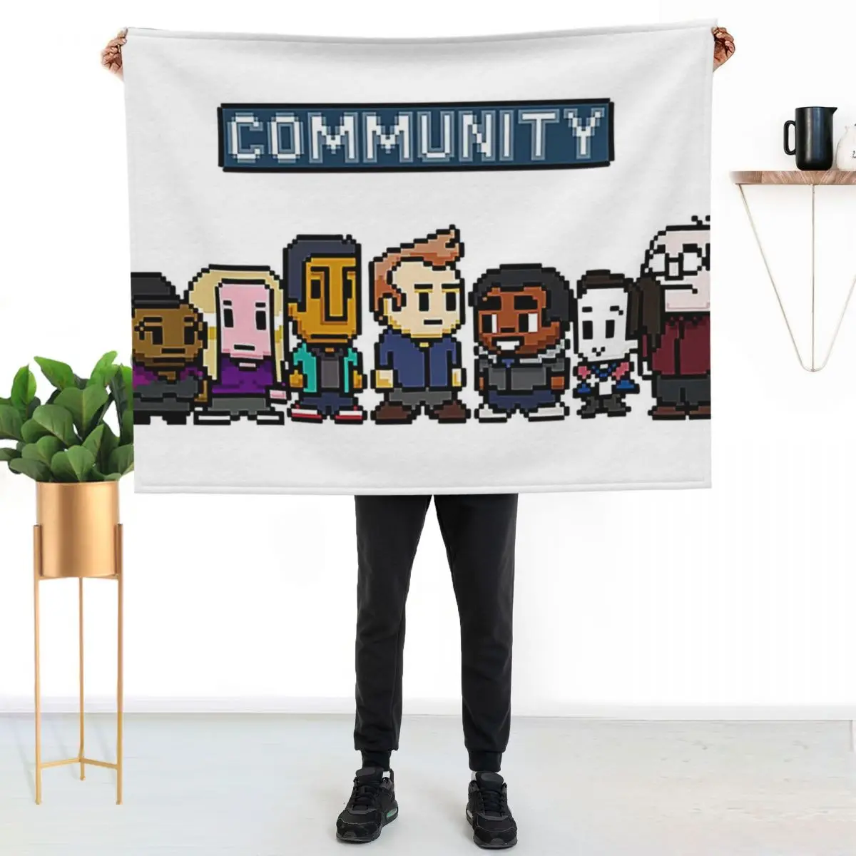 The Pixel Community Throw Blanket Thermal heavy to sleep Single Hairys Luxury Designer cosplay anime Blankets